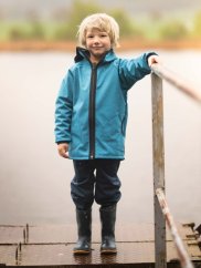 Dětská softshellová bunda s fleecem, modrý jeans