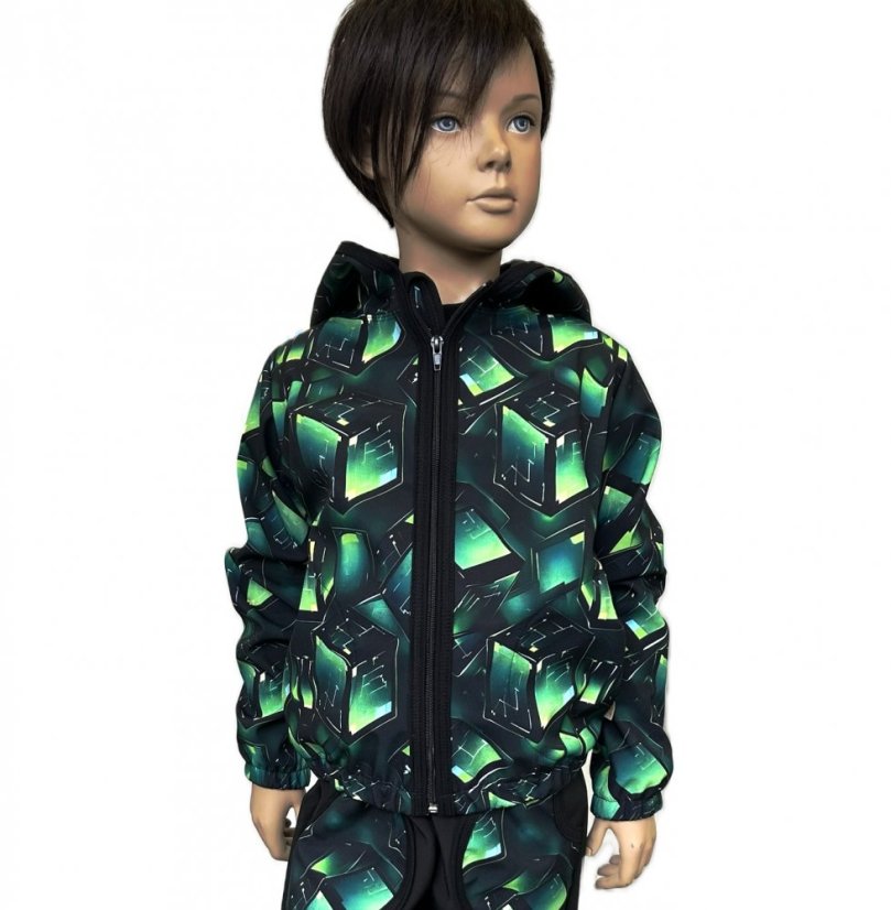 Dětská softshellová bunda NEW s fleecem, herní dimenze