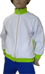 Dětská mikina na zip WOW bílá-limet