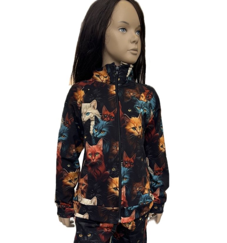 Dětská mikina na zip, divoké kočky