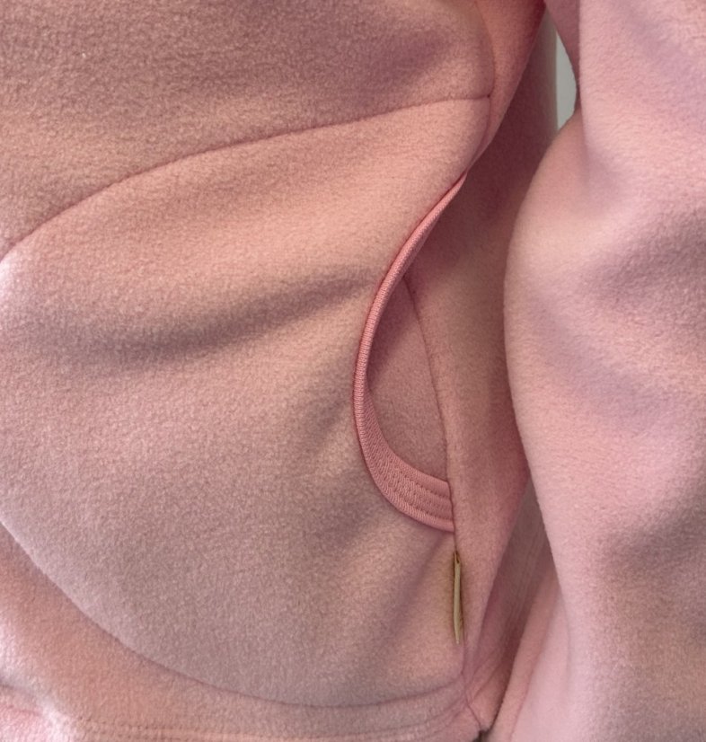Mikina SLIM ZIPPER FLEECE BABY PINK