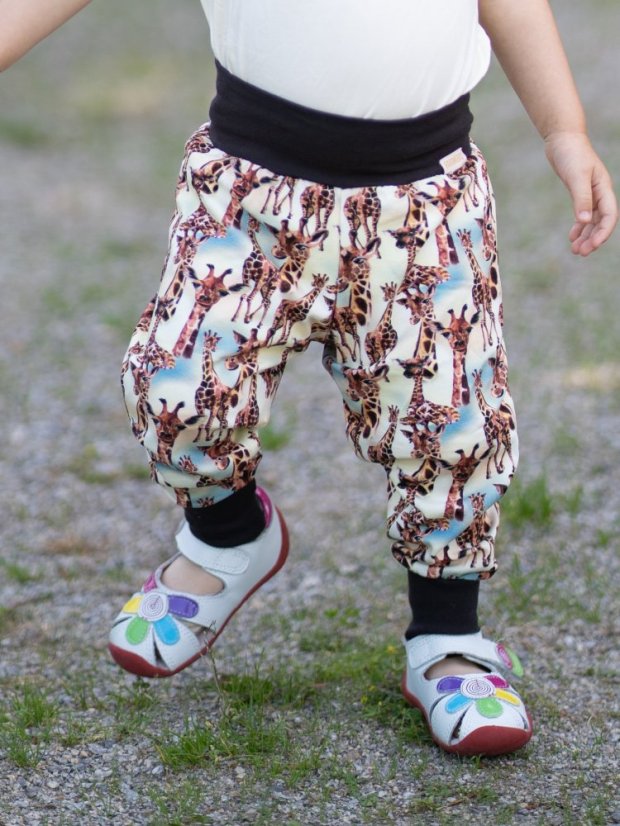 Dětské rostoucí kalhoty GROW lehké, žirafky