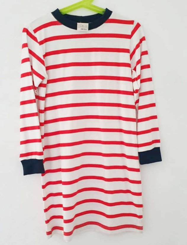 Noční košile BAMBUS červený námořník