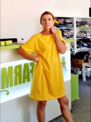 Dámské šaty OVERSIZE, žlutá slunečnice