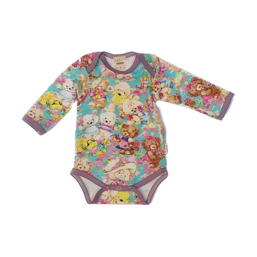 Dětské body, medvídkový ráj dlouhý rukáv