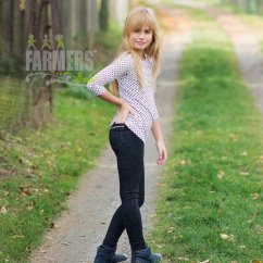 Dívčí legíny JEANS BLACK s kapsami (Velikost 98)