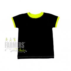 Dětské tričko krátký rukáv černé - limet (Velikost 98)