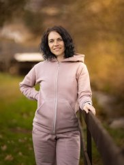 Dámská mikina ZIPPER FLUFFY DUSTY PINK