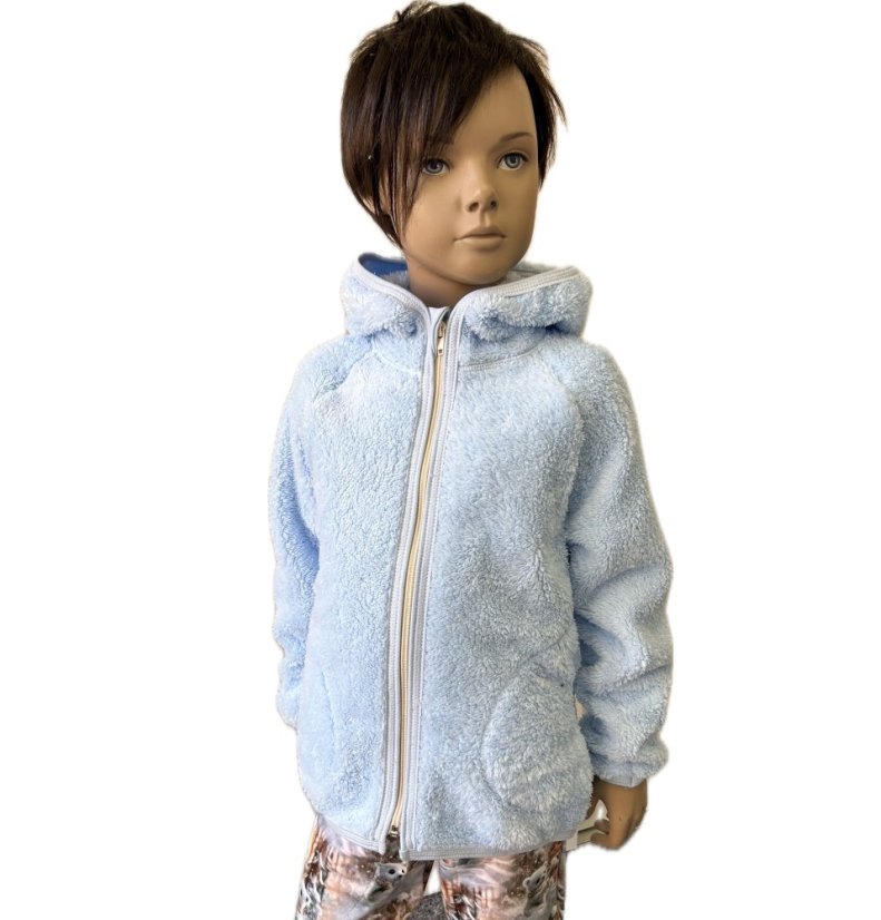 Mikina na zip FURRY BABY BLUE