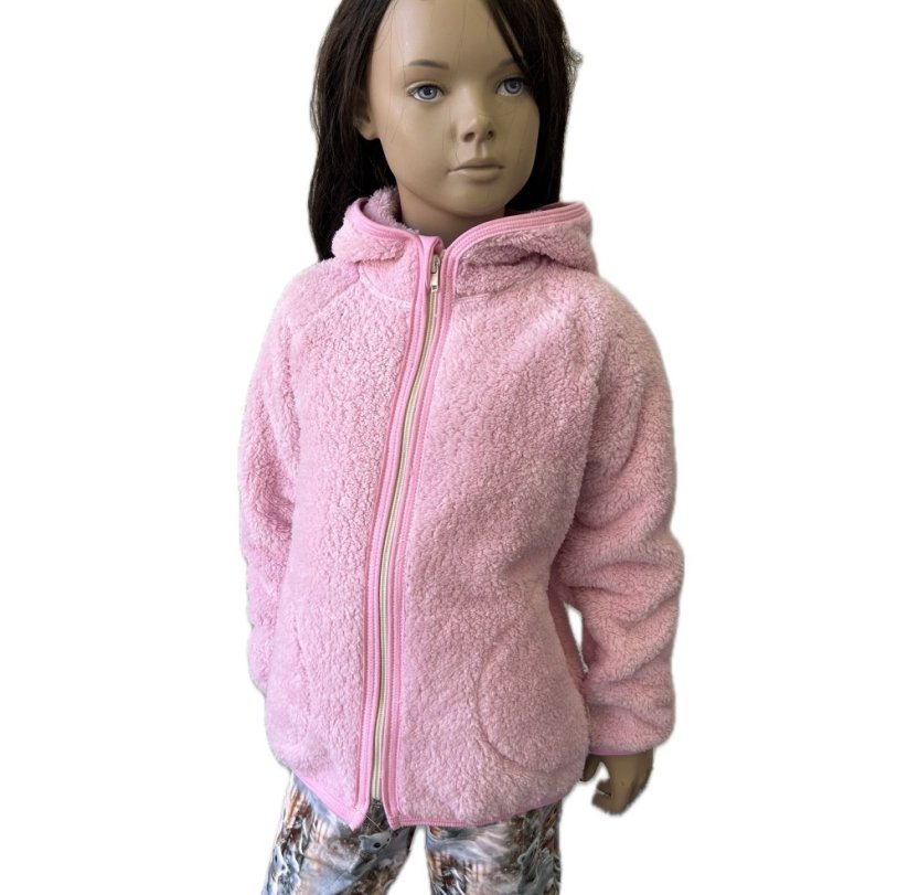 Dětská mikina na zip FURRY BABY PINK