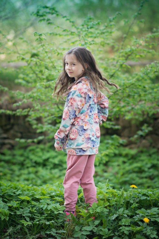 Dětská mikina na zip, zahrada snů