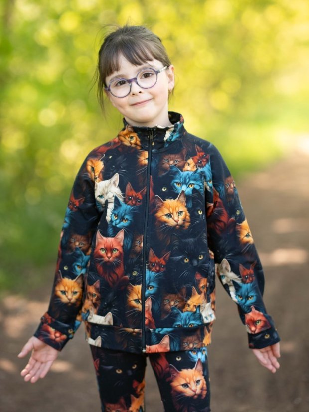 Dětská mikina na zip, divoké kočky