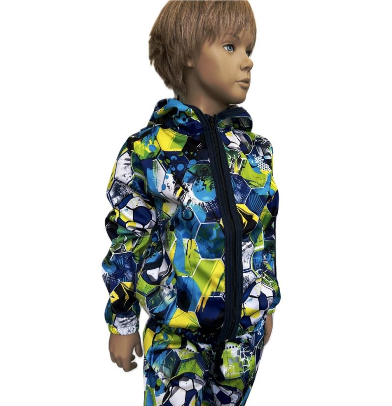 Dětská softshellová bunda NEW bez fleecu, fotbalová energie