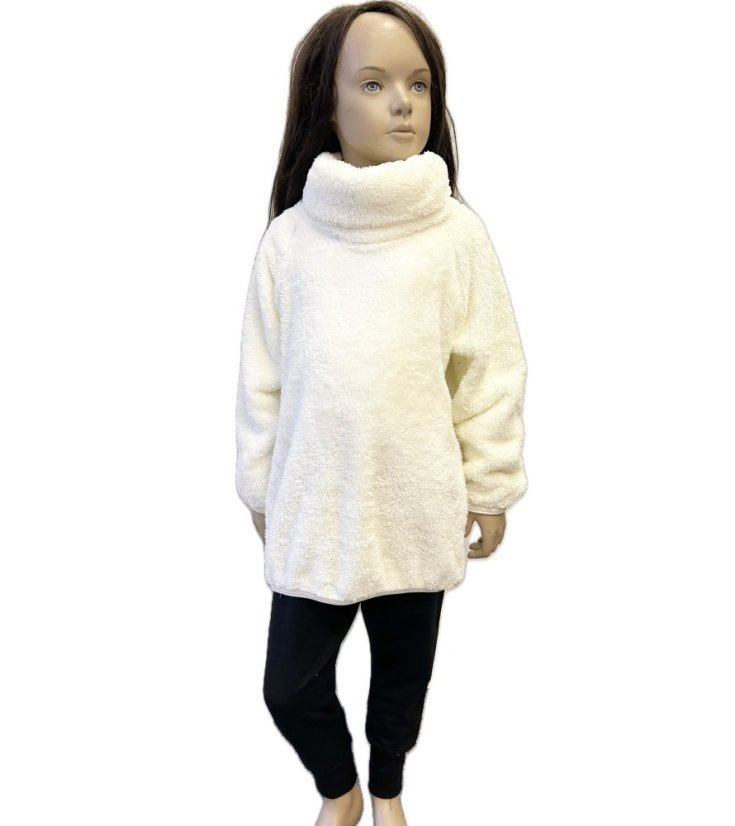 Mikina s rolákom FURRY NATURAL WHITE