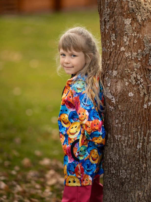 Dětská softshellová bunda SMILES, lehká