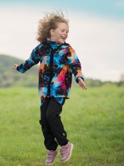 Dětské softshellové kalhoty KLASIK s fleecem, exploze barev černá