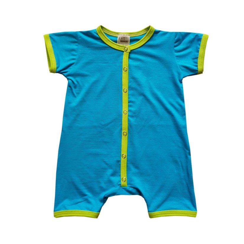 Detský letný bambusový overal s predným zapínáním