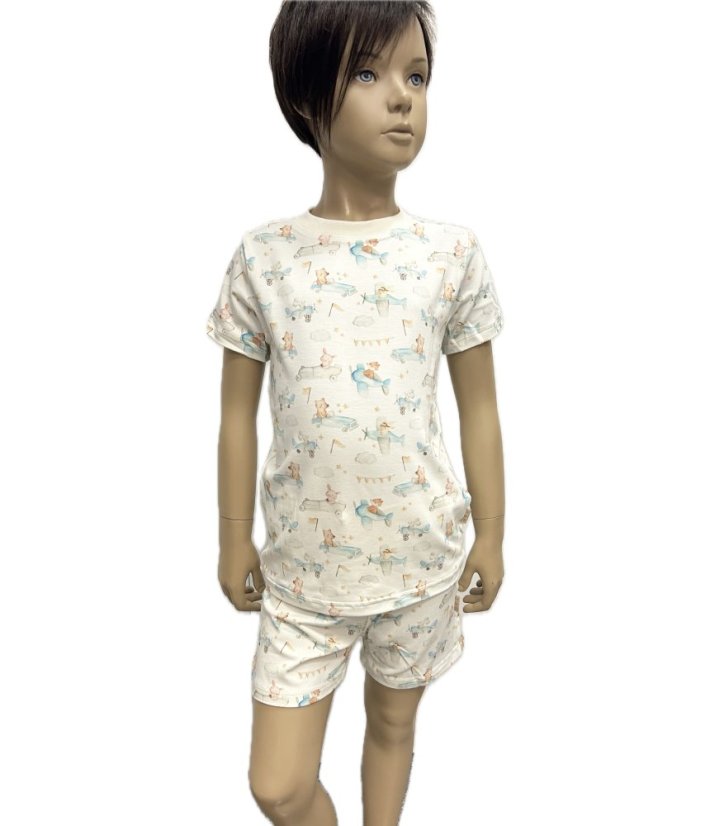 Dětské letní pyžamo BAMBUS, medvídci na výletě