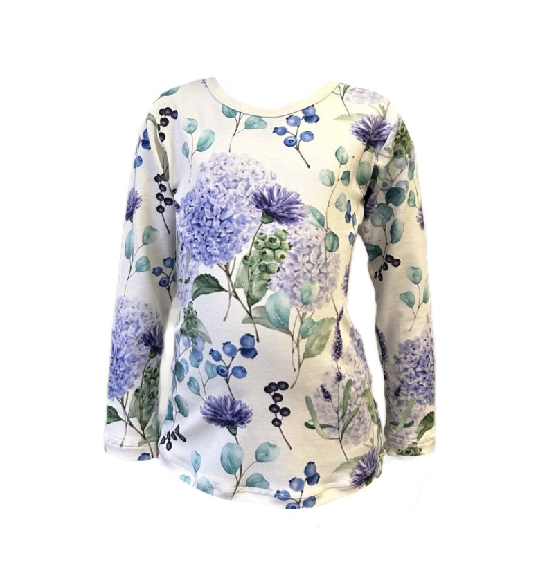 Dámské pyžamo Bambus, modrá hortenzie