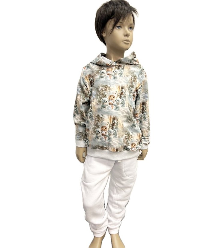 Detská mikina s kapucňou, zimný príbeh