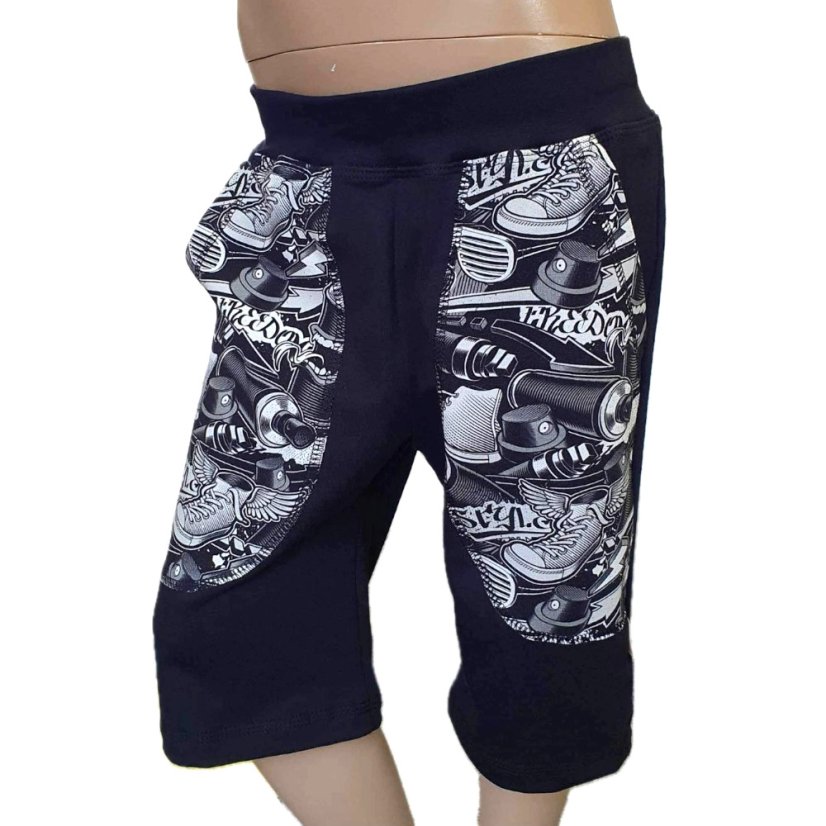 Dětské kraťasy s kapsami DIGI FREEDOM B&W