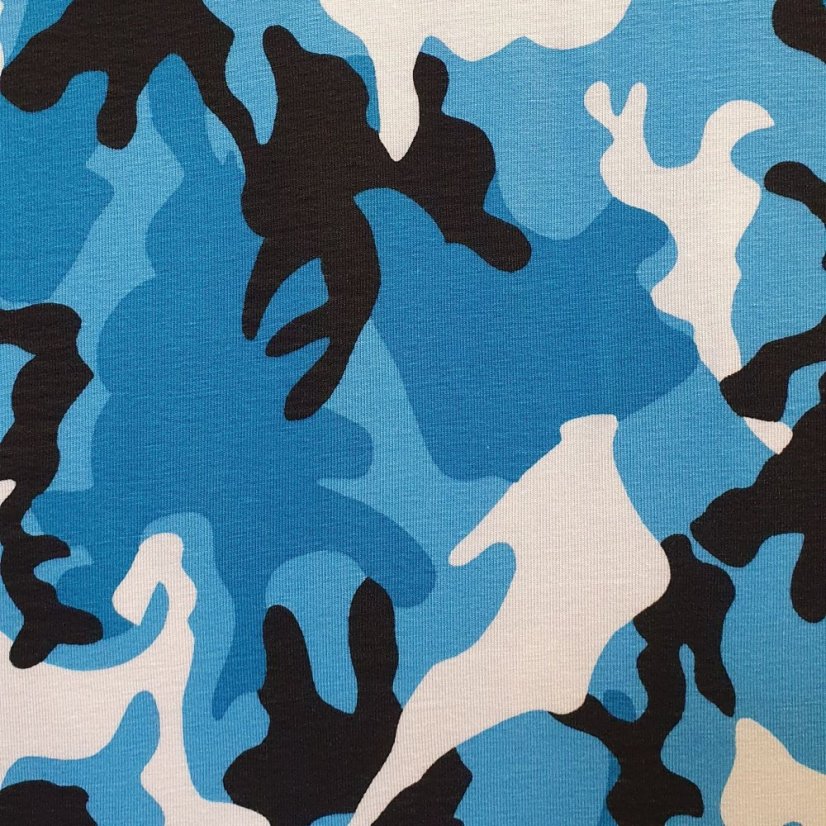 Detské tepláky Thin Bambus ľahké, tyrkysový maskáč