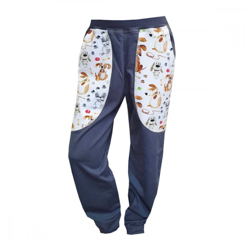 Tepláky THIN DIGI DOGS 1 - grey lehké