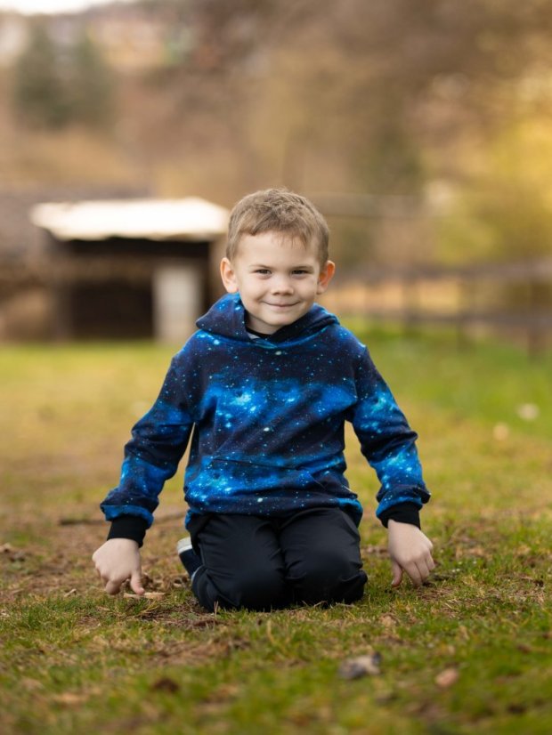 Detská mikina s kapucňou, vesmír