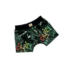 Dětské boxerky Bambus, zelené graffiti