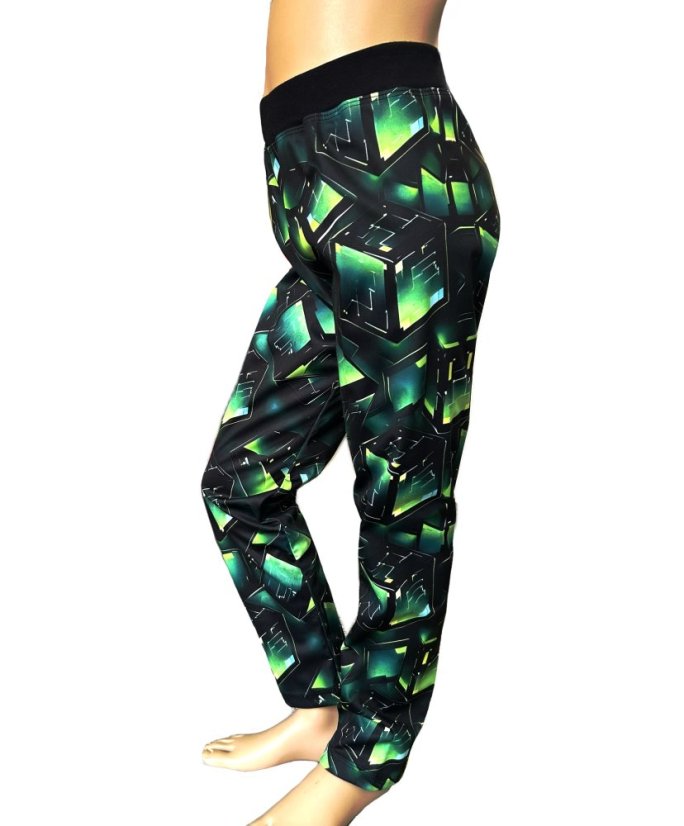 Dětské softshellové leginy bez fleecu, herní dimenze