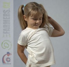 Dětské tričko s krátkým rukávem BIO natur (Velikost 98)