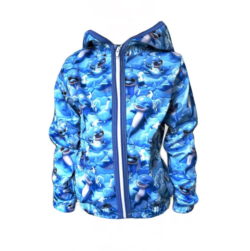 Dětská softshellová bunda NEW bez fleecu, delfínci