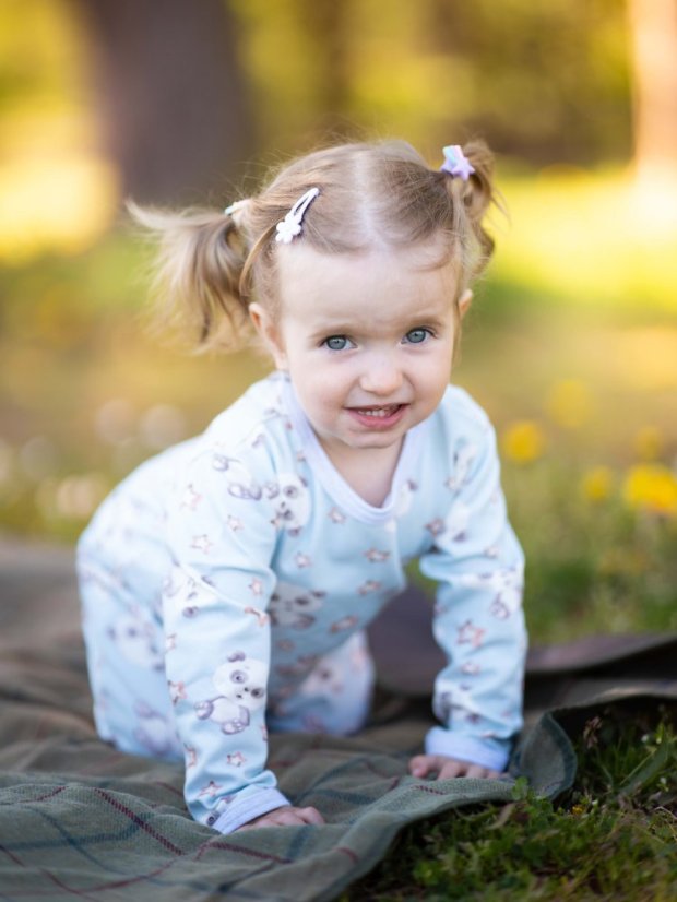 Detský overal, modrá panda