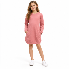 Dievčenske mikinové šaty POWDER PINK