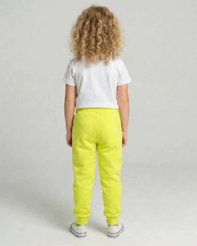 Dětské tepláky Fluffy teplé, žlutý citrón