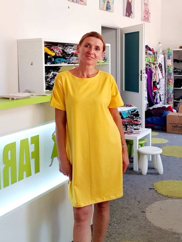 Dámske šaty OVERSIZE žlté