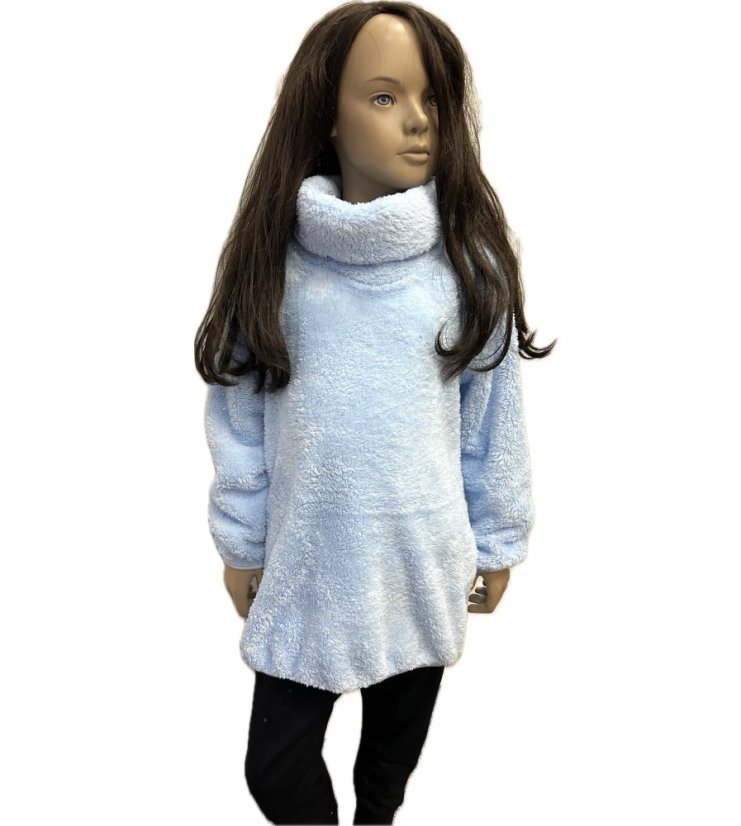 Mikina s rolákom FURRY BABY BLUE