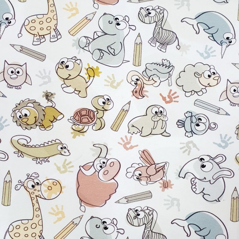 Dětské rostoucí kalhoty GROW, pastelková zoo lehké