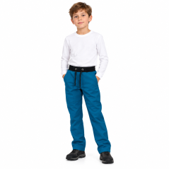 Dětské softshellové kalhoty WOW s fleecem, petrolejový jeans