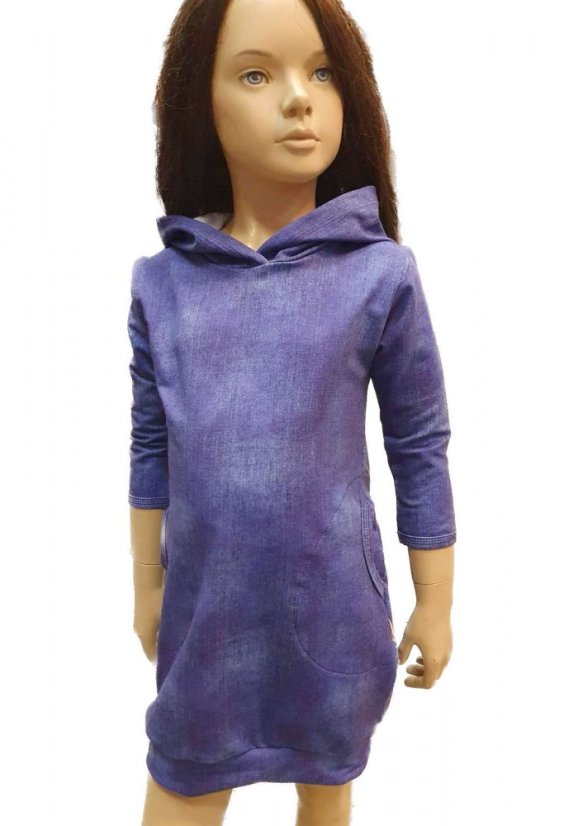 Mikinové šaty HOODY JEANS DARK BLUE