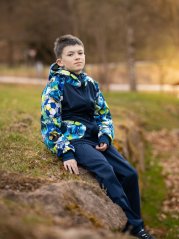 Dětská softshellová bunda FOTBAL 4 BLUE lehká