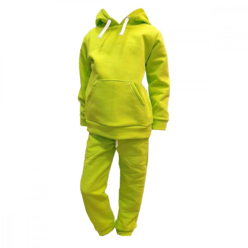 Detská mikina s kapucňou Fluffy teplá, zelená limetka