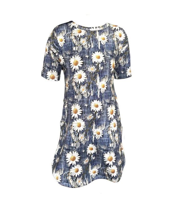 Dámské šaty UNI, riflové kopretiny