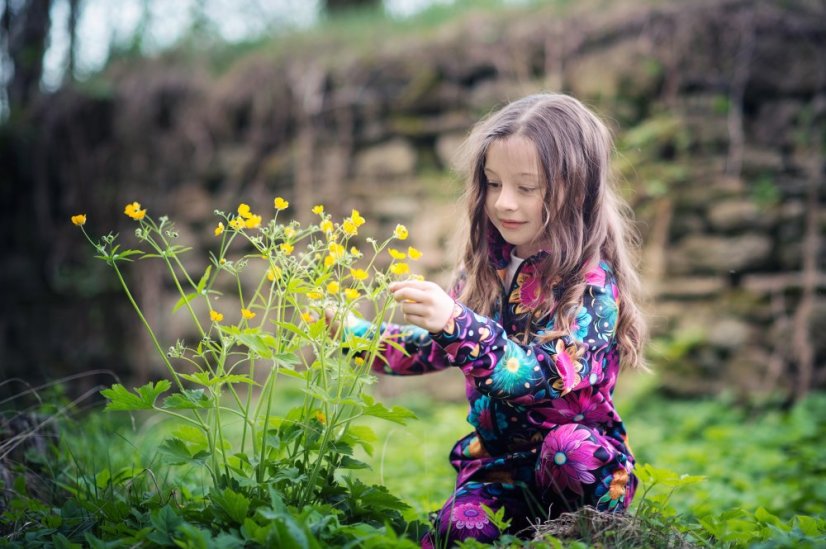Detská tepláková súprava na zips, rozkvitnutá noc