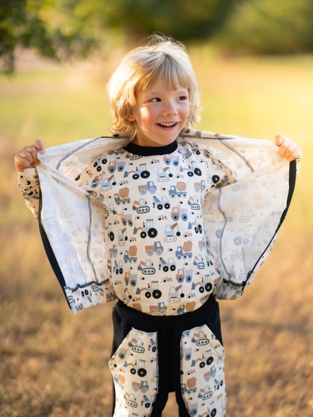 Detská mikina na zips, malý stavitel