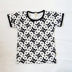 Tričko SKULL WHITE krátký rukáv dívčí