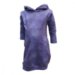 Mikinové šaty HOODY JEANS DARK BLUE