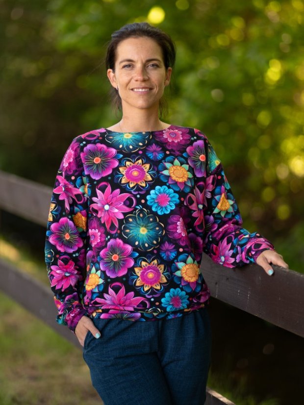 Dámská mikina HIP, rozkvetlá noc