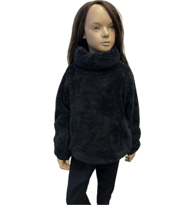 Mikina s rolákem FURRY BLACK