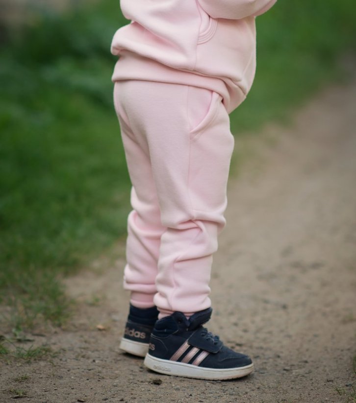 Dětské tepláky teplé, světle růžová